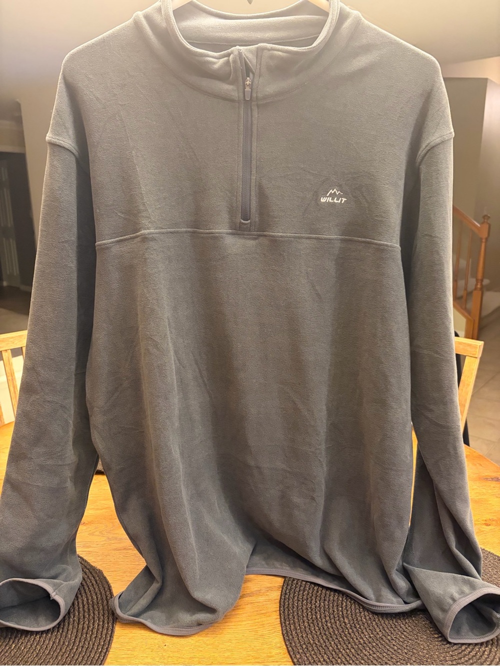 Willit Men’s Charcoal Half-Zip Fleece Pullover